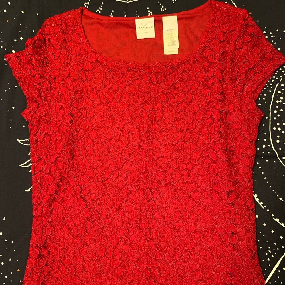 Red lace blouse